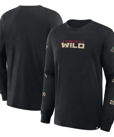 Minnesota Wild Fanatics Boxed In Legacy Long Sleeve T-Shirt - Black