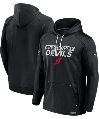 New Jersey Devils Fanatics Big & Tall Authentic Pro Pullover Hoodie - Black