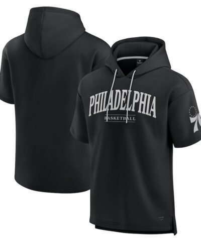 Philadelphia 76ers Fanatics Elements Ready Short Sleeve Pullover Hoodie - Black