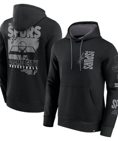 San Antonio Spurs Fanatics Game Time Crossover Pullover Hoodie - Black