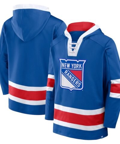 New York Rangers Fanatics Inside Line Fleece Pullover Hoodie- Blue