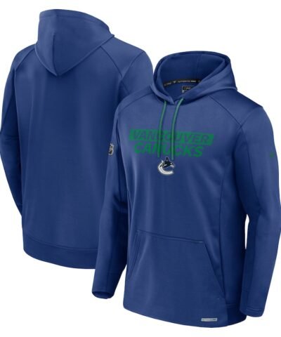 Vancouver Canucks Fanatics Authentic Pro Rink Fleece Pullover Hoodie - Blue