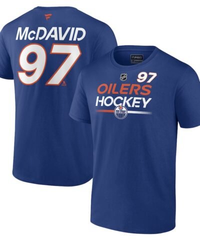 Connor McDavid Edmonton Oilers Fanatics Authentic Pro Prime Name & Number T-Shirt - Royal