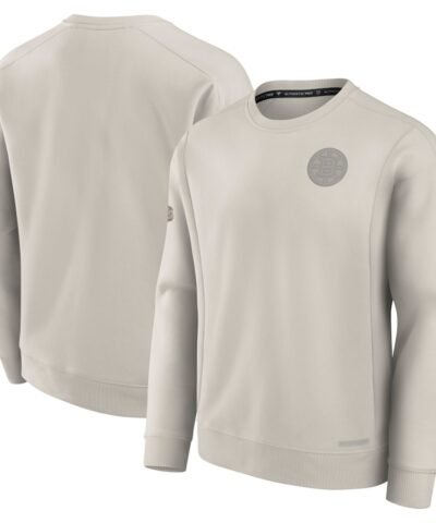 Boston Bruins Fanatics Authentic Pro Road Fleece Pullover Sweatshirt - Cream