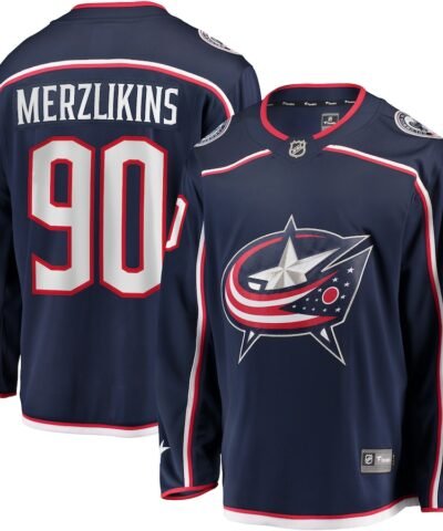 Elvis Merzlikins Columbus Blue Jackets Fanatics Home Breakaway Player Jersey - Navy
