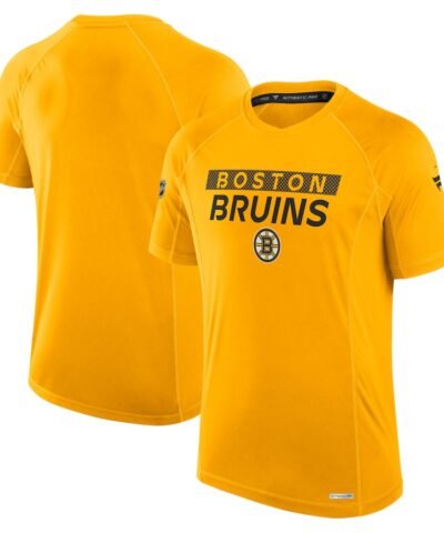 Boston Bruins Fanatics Authentic Pro Rink Tech T-Shirt - Gold