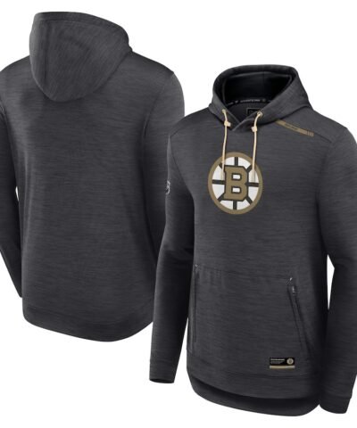 Boston Bruins Fanatics Authentic Pro Tech Pullover Hoodie - Heather Charcoal