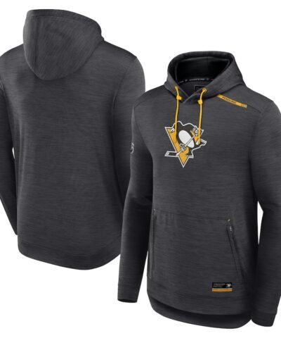 Pittsburgh Penguins Fanatics Authentic Pro Tech Pullover Hoodie - Heather Charcoal