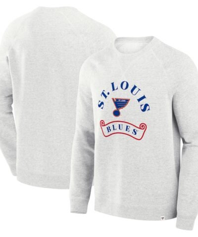 St. Louis Blues Fanatics Banner Fleece Raglan Pullover Sweatshirt - Heather Gray