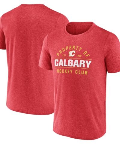 Calgary Flames Fanatics Property Of T-Shirt - Heather Red