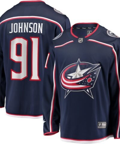 Kent Johnson Columbus Blue Jackets Fanatics Home Breakaway Jersey - Navy