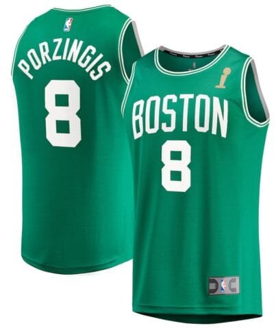 Kristaps Porzingis Boston Celtics Fanatics 2024 NBA Finals Champions Fast Break Replica Player Jersey - Kelly Green - Icon Edition