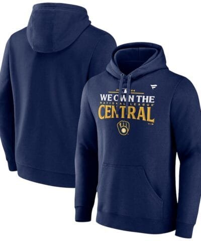 Milwaukee Brewers Fanatics 2024 NL Central Division Champions Locker Room Pullover Hoodie - Navy