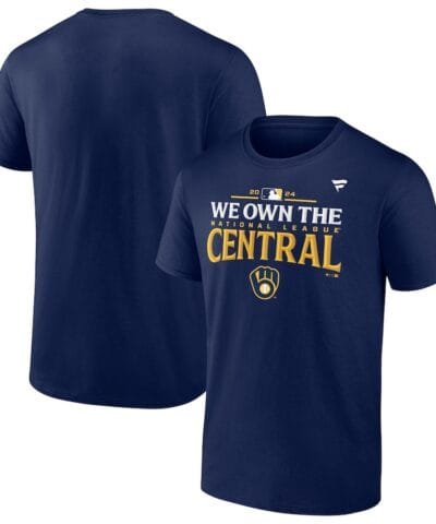 Milwaukee Brewers Fanatics 2024 NL Central Division Champions Locker Room T-Shirt - Navy