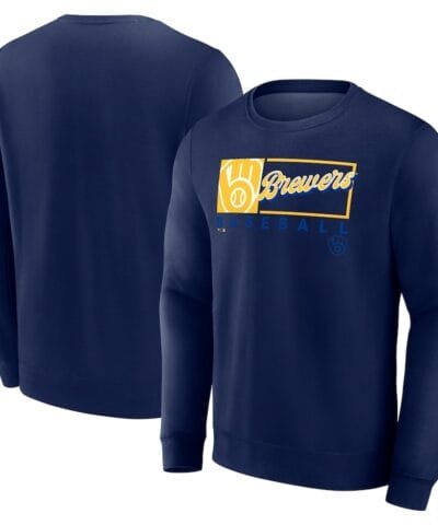 Milwaukee Brewers Fanatics Focus Fleece Pullover Sweatshirt - Navy