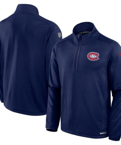 Montreal Canadiens Fanatics Authentic Pro Rink Quarter-Zip Jacket - Navy