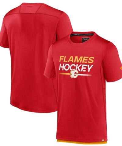 Calgary Flames Fanatics Authentic Pro Tech T-Shirt - Red