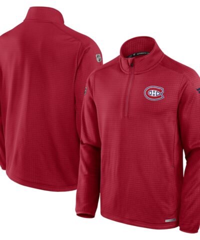 Montreal Canadiens Fanatics Authentic Pro Rink Quarter-Zip Jacket - Red