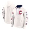 Columbus Blue Jackets Fanatics Letterman Fleece Pullover Hoodie - White