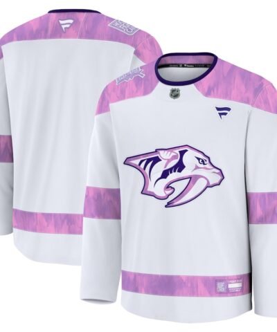 Nashville Predators Fanatics 2024 Hockey Fights Cancer Practice Jersey - White