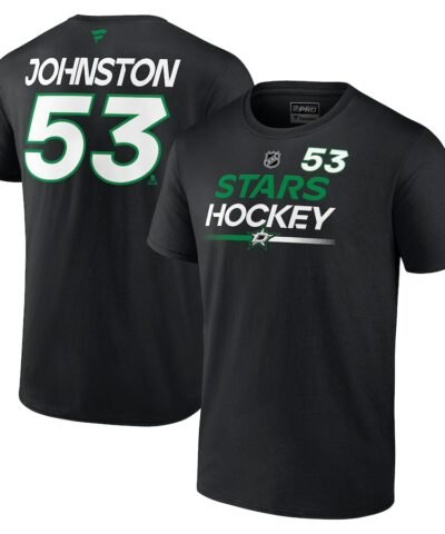 Wyatt Johnston Dallas Stars Fanatics Authentic Pro Prime Name & Number T-Shirt - Black