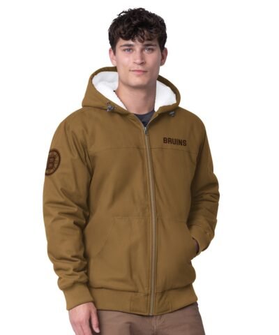 Boston Bruins G-III Sports by Carl Banks Build Up Full-Zip Hoodie Jacket  - Tan