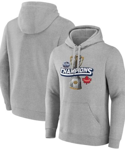 Canada 2025 4 Nations Face-Off Champions Pullover Hoodie - Gray