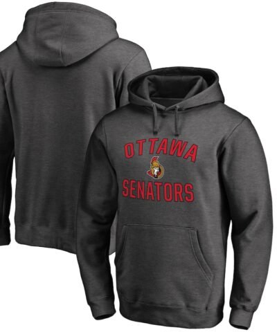 Ottawa Senators Victory Arch Fitted Pullover Hoodie - Heather Gray