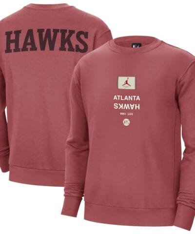 Atlanta Hawks Jordan Brand Courtside Statement Edition Heavyweight Pullover Sweatshirt - Red