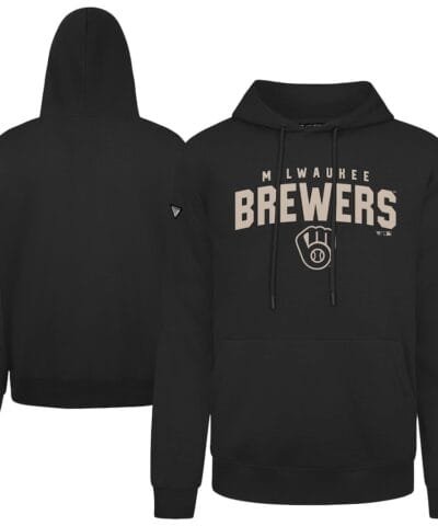 Milwaukee Brewers Levelwear Podium Team Arch Pullover Hoodie - Black
