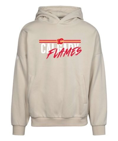 Calgary Flames Levelwear  Contact Pullover Hoodie - Cream