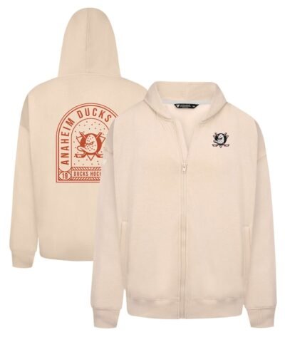 Anaheim Ducks Levelwear Uphill Stained Glass Full-Zip Hoodie Jacket - Khaki