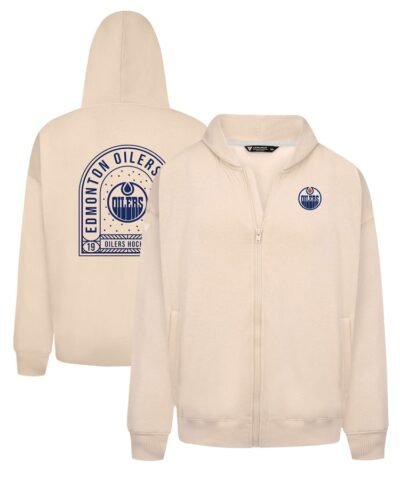 Edmonton Oilers Levelwear Uphill Stained Glass Full-Zip Hoodie Jacket - Khaki