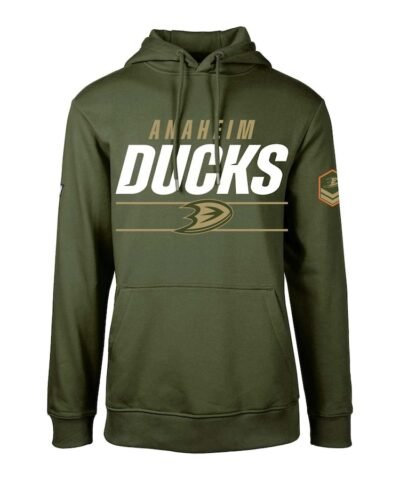 Anaheim Ducks Levelwear Delta Podium Fleece Pullover Hoodie - Olive