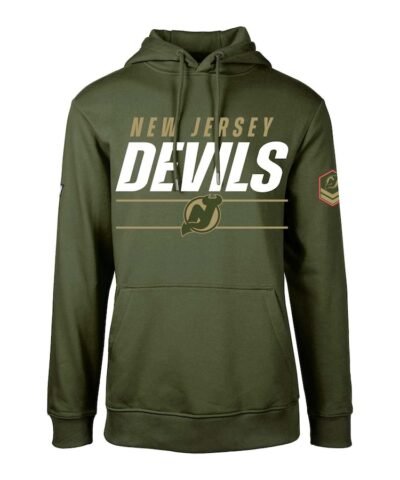 New Jersey Devils Levelwear Delta Podium Fleece Pullover Hoodie - Olive
