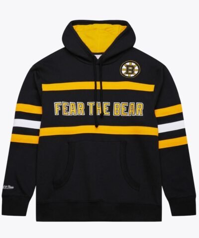 Boston Bruins Mitchell & Ness Head Coach Slogan Pullover Hoodie - Black