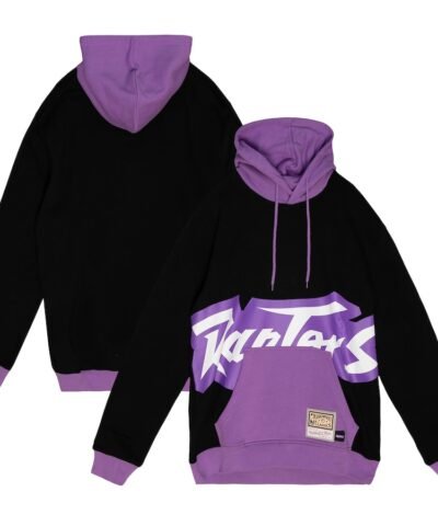Toronto Raptors Mitchell & Ness Hardwood Classics Big Face 5.0 Pullover Hoodie - Black
