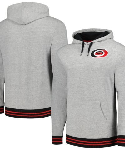 Carolina Hurricanes Mitchell & Ness Classic French Terry Pullover Hoodie - Heather Gray