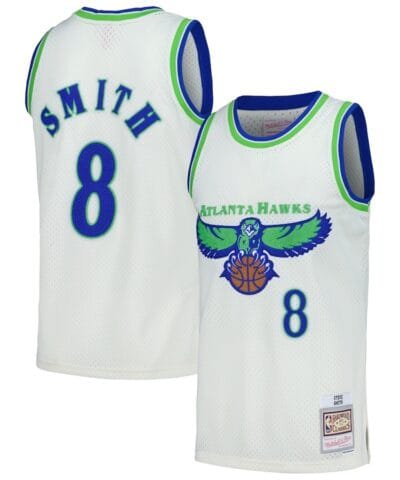 Steve Smith Atlanta Hawks Mitchell & Ness Chainstitch Swingman Jersey - Cream