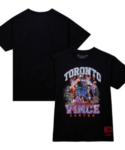 Vince Carter Toronto Raptors Mitchell & Ness Hardwood Classics Bling Concert Player T-Shirt - Black