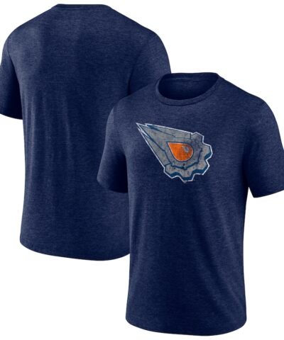 Edmonton Oilers Wraparound Tri-Blend T-Shirt - Navy