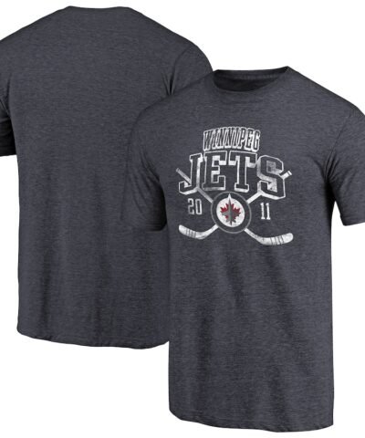 Winnipeg Jets Vintage Collection Line Shift Tri-Blend T-Shirt - Navy