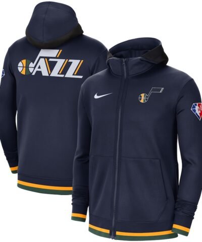 Utah Jazz Nike 75th Anniversary Performance Showtime Full-Zip Hoodie Jacket - Navy