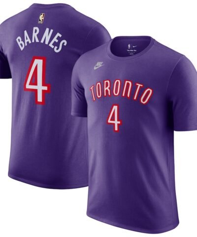 Scottie Barnes Toronto Raptors Nike Classic Edition Name & Number T-Shirt - Purple