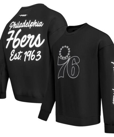 Philadelphia 76ers Pro Standard Paint the City Drop Shoulder Sweatshirt - Black