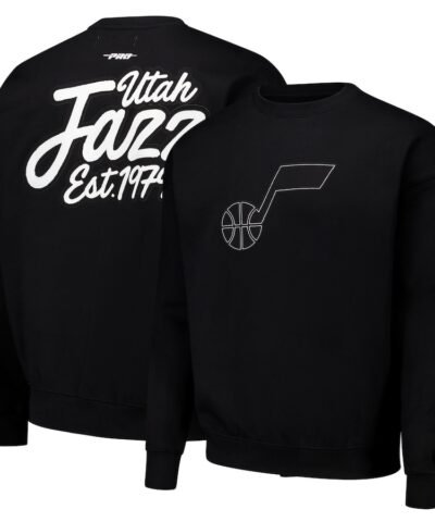 Utah Jazz Pro Standard Paint the City Drop Shoulder Sweatshirt - Black