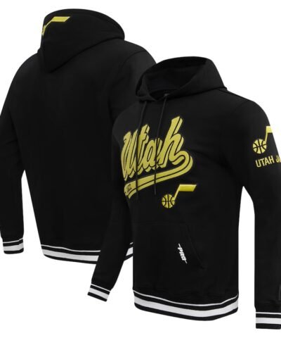 Utah Jazz Pro Standard Script Tail Pullover Hoodie - Black