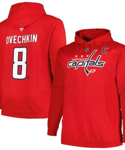 Alexander Ovechkin Washington Capitals Profile Big & Tall Name & Number Pullover Hoodie - Red