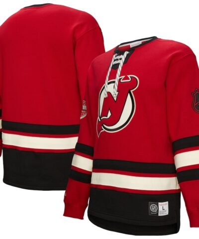 New Jersey Devils Heritage Lace-Up Pullover Sweatshirt - Red
