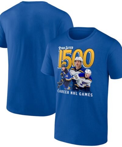 Ryan Suter St. Louis Blues 1500 Career NHL Games T-Shirt - Royal